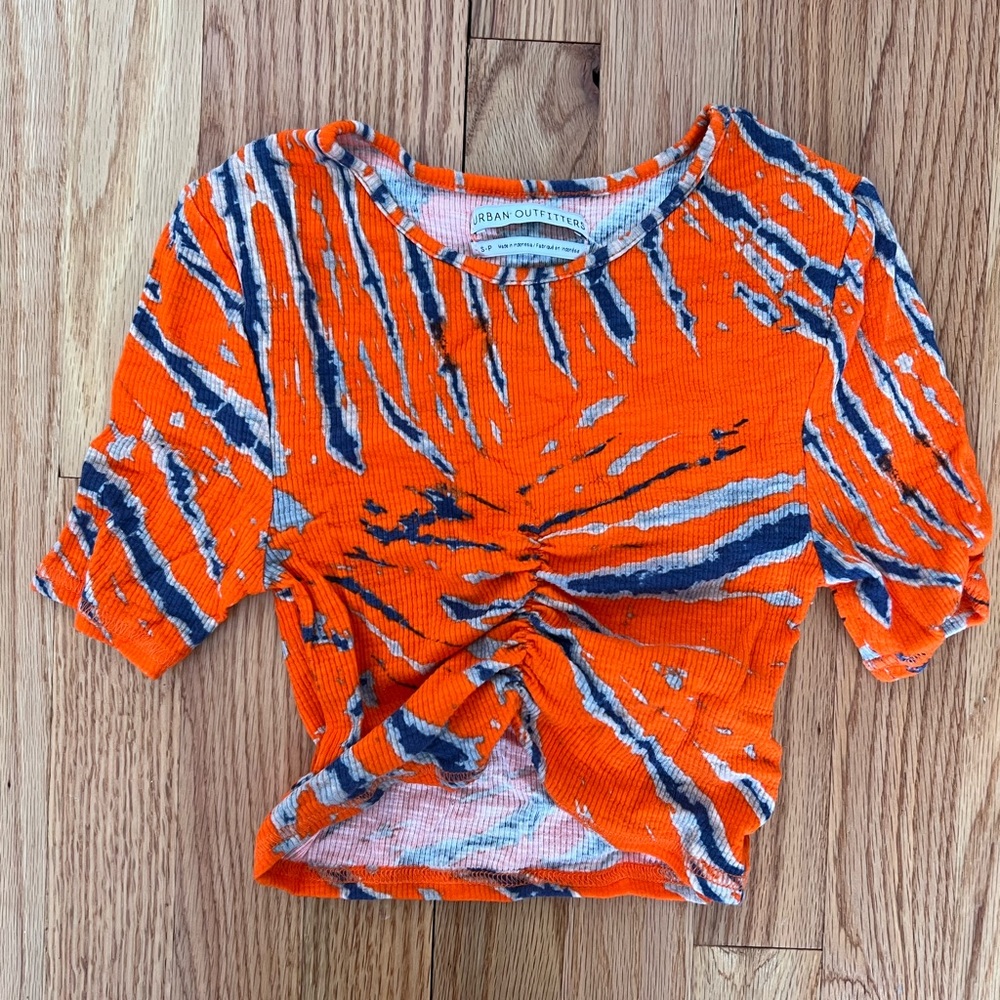 Urban Outfitters Orange Blue Crop T-Shirt